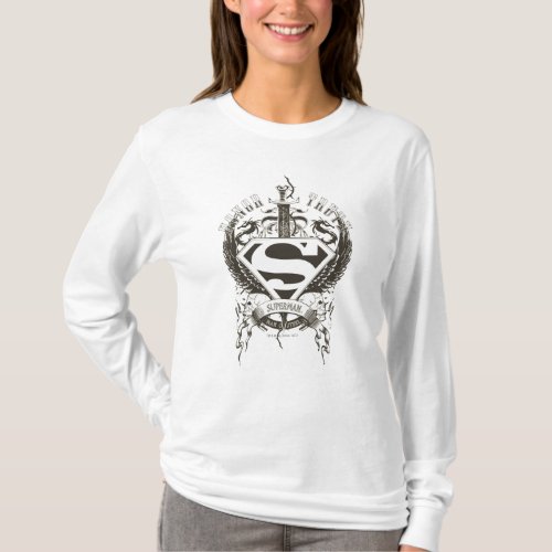 Superman Stylized  Honor Truth on White Logo T_Shirt