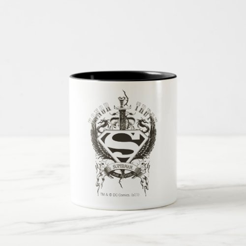 Superman Stylized  Honor Truth on White Logo Two_Tone Coffee Mug
