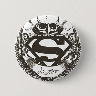 Superman Stylized   Justice Logo Pinback Button