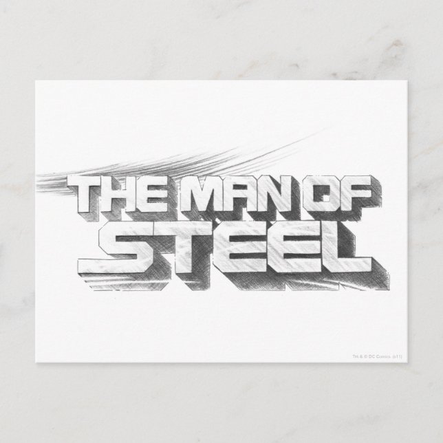 Superman Stylized | Man of Steel Drawing Logo Postcard (Front)