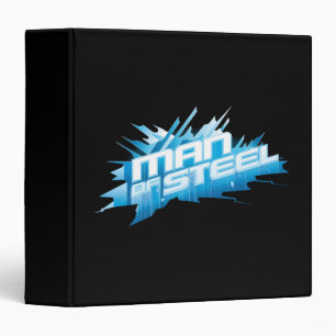Superman Stylized Man of Steel - Ice Logo 3 Ring Binder