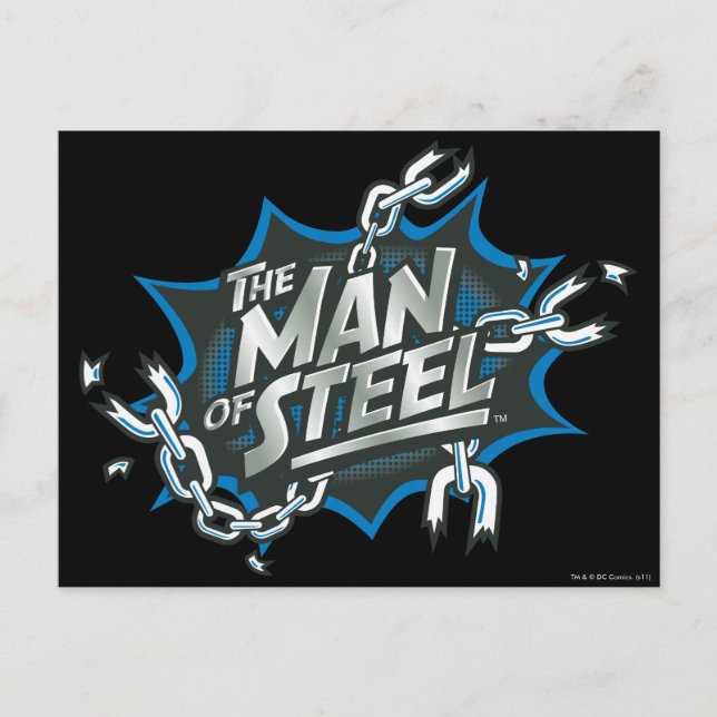 Superman Stylized | Man of Steel Splash Logo Postcard (Front)