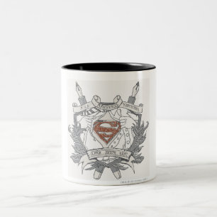 Superman Stylized Mild Mannered Reporter Logo Two-Tone Coffee Mug