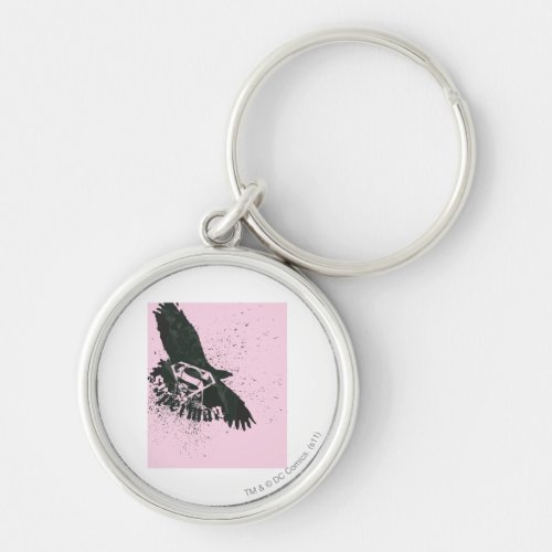 Superman Stylized  Pink with Bird Logo Keychain