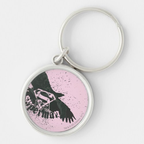 Superman Stylized  Pink with Bird Logo Keychain