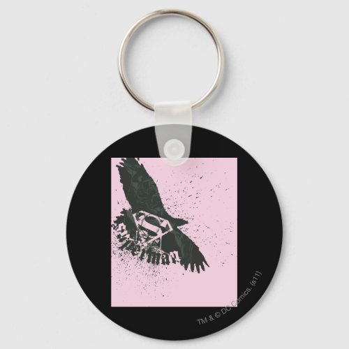 Superman Stylized  Pink with Bird Logo Keychain