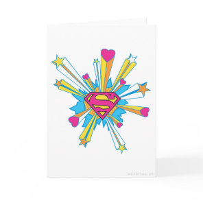 Superman Stylized | Pink with Hearts Logo Card