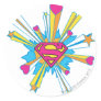 Superman Stylized | Pink with Hearts Logo Classic Round Sticker