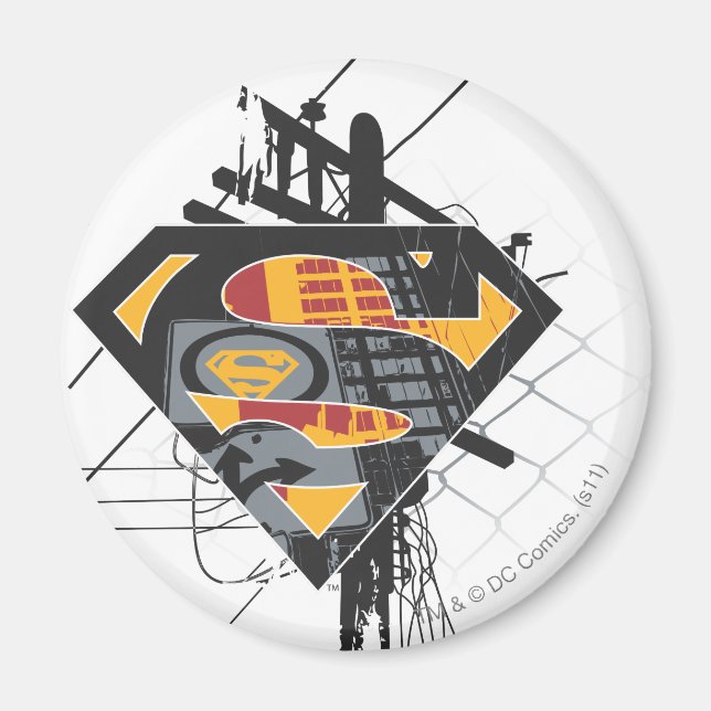 Superman Stylized | Powerlines Logo Magnet (Front)