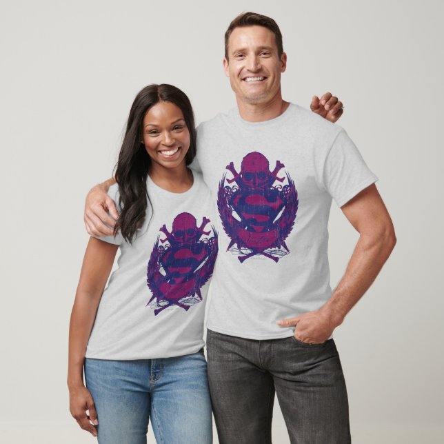 Superman Stylized | Purple and Pink Skull Logo T-Shirt (Unisex)