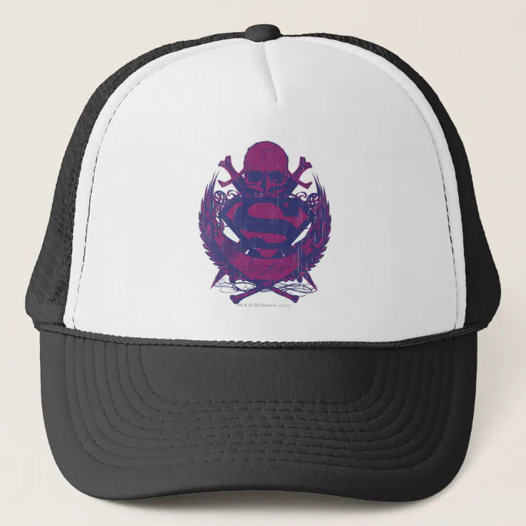 Stylized | Purple and Pink Skull Trucker Hat Zazzle