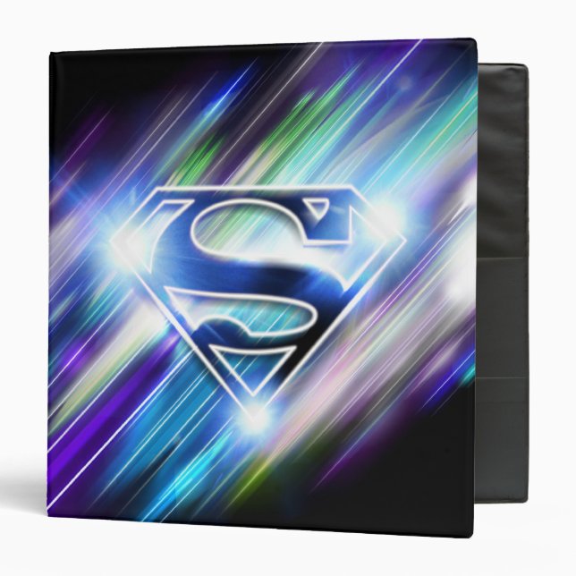 Superman Stylized | Shiny Blue Burst Logo Binder (Front/Inside)
