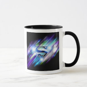 Superman Stylized Shiny Blue Burst Logo Mug