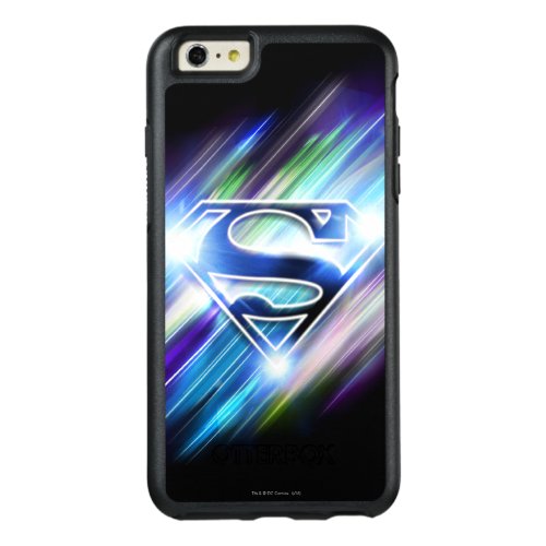 Superman Stylized  Shiny Blue Burst Logo OtterBox iPhone 66s Plus Case