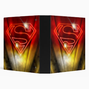 Superman Stylized Shiny Red Outline Logo Binder