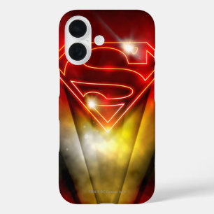 Superman Stylized   Shiny Red Outline Logo iPhone 16 Case