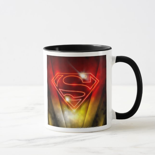 Superman Stylized | Shiny Red Outline Logo Mug (Right)