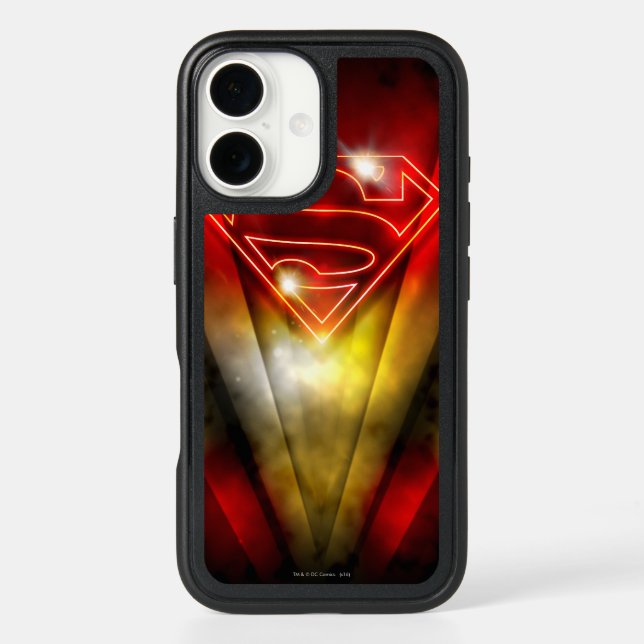 Superman Stylized | Shiny Red Outline Logo Otterbox iPhone Case (Back)