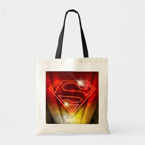 Superman Stylized  Shiny Red Outline Logo Tote Bag