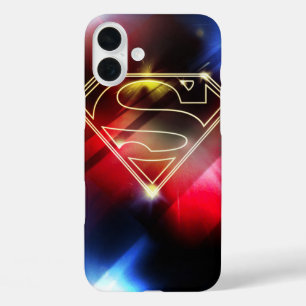Superman Stylized   Shiny Yellow Outline Logo iPhone 16 Plus Case