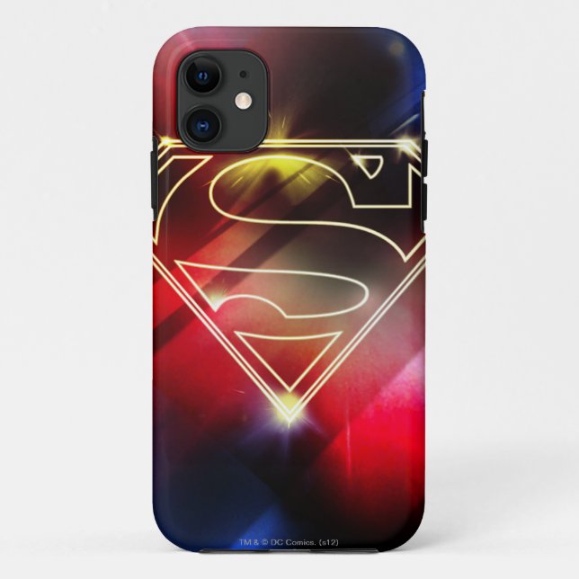 Superman Stylized | Shiny Yellow Outline Logo Case-Mate iPhone Case (Back)