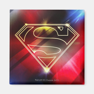 Superman Stylized   Shiny Yellow Outline Logo Magnet