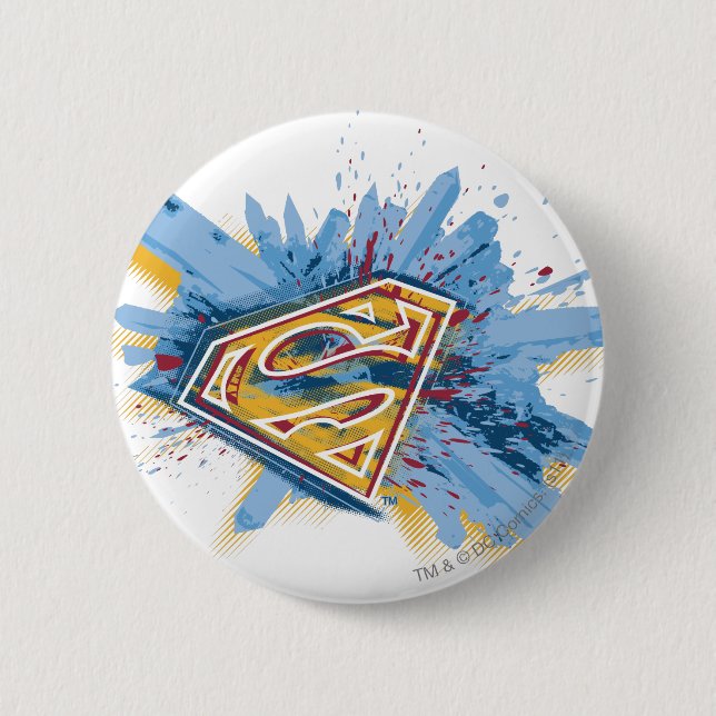 Superman Stylized | Splash Logo Pinback Button (Front)