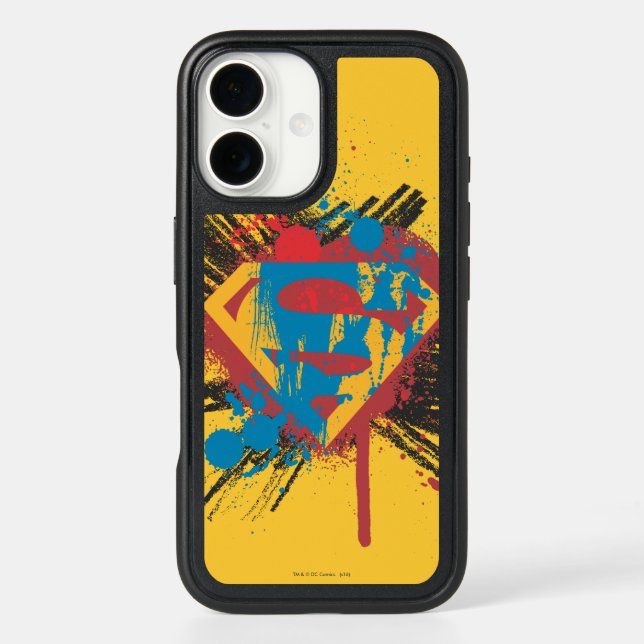 Superman Stylized | Splatter Logo Otterbox iPhone Case (Back)