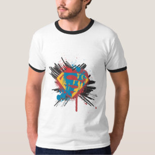 Superman Stylized   Splatter Logo T-Shirt