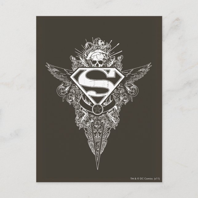 Superman Stylized | Star and Skull Logo Postcard (Front)