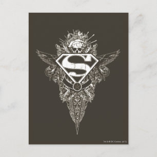 Superman Stylized Star and Skull Logo Postcard