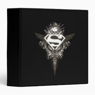 Superman Stylized   Star and Skull White Logo Binder