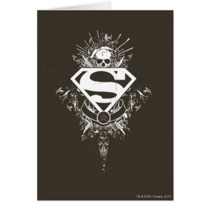 Superman Stylized   Star and Skull White Logo Cards