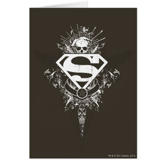 Superman Stylized | Star and Skull White Logo Cards (Front)