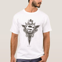 Superman Stylized | Star and Skull White Logo T-Shirt