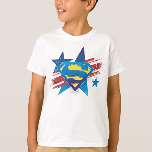 Superman Stylized  Stars and Stripes Logo T_Shirt