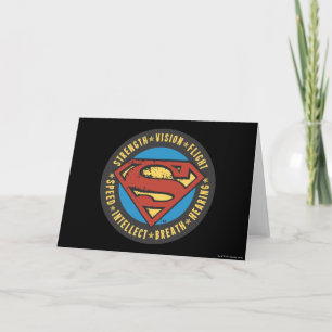 Superman Stylized Strength Vision Flight Logo Card
