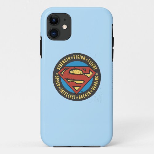 Superman Stylized  Strength Vision Flight Logo iPhone 11 Case