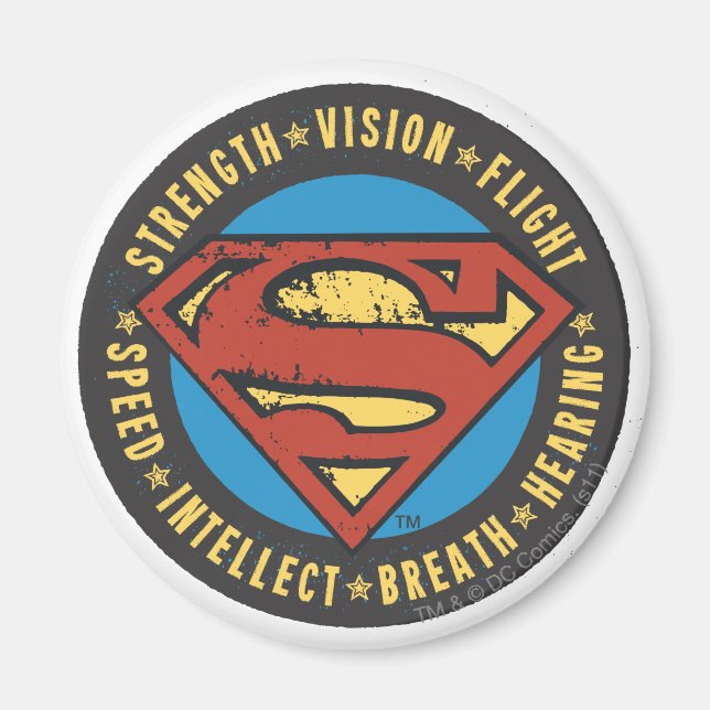 Superman Stylized | Strength Vision Flight Logo Magnet (Front)