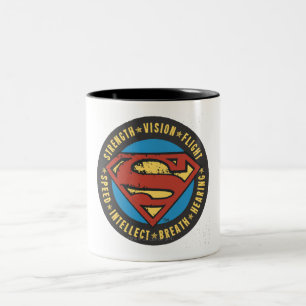 Superman Stylized Strength Vision Flight Logo Two-Tone Coffee Mug
