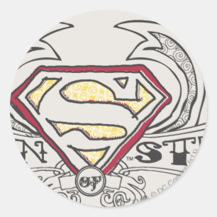 Superman Stylized   Texture Logo Classic Round Sticker