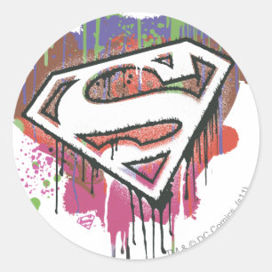 Superman Stylized Twisted Innocence Logo Classic Round Sticker
