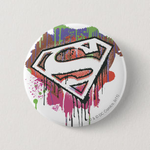 Superman Stylized   Twisted Innocence Logo Pinback Button