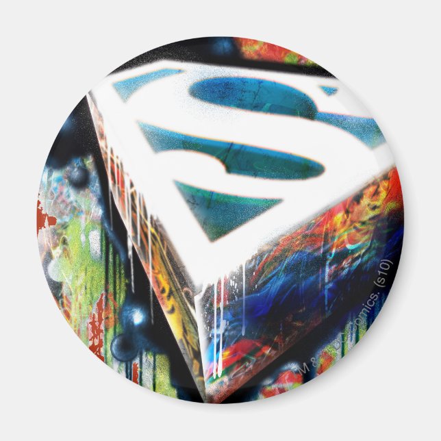 Superman Stylized | Urban Graffiti Logo Magnet (Front)