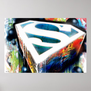 Superman Stylized Urban Graffiti Logo Poster