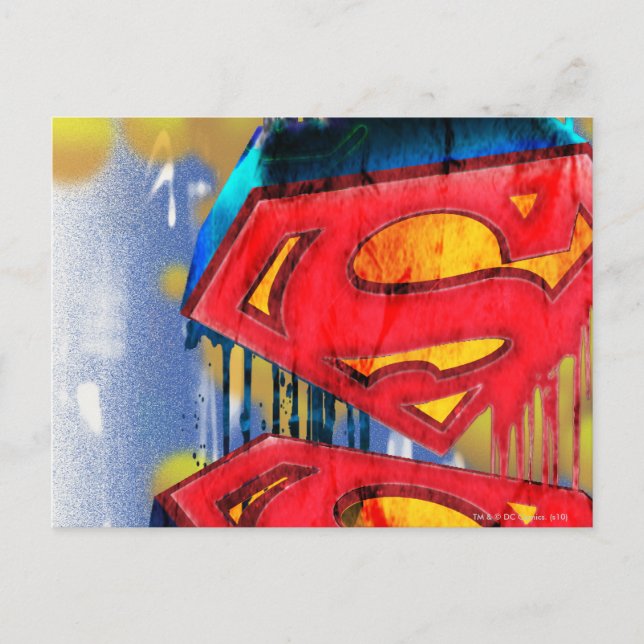 Superman Stylized | Urban Spraypaint Logo Postcard (Front)