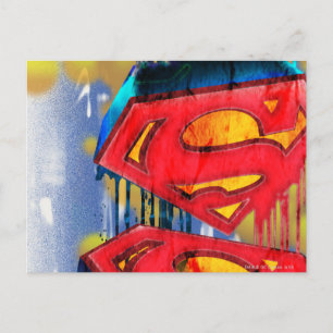 Superman Stylized Urban Spraypaint Logo Postcard