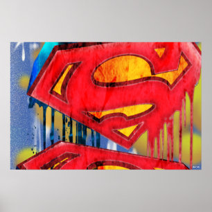 Superman Stylized Urban Spraypaint Logo Poster