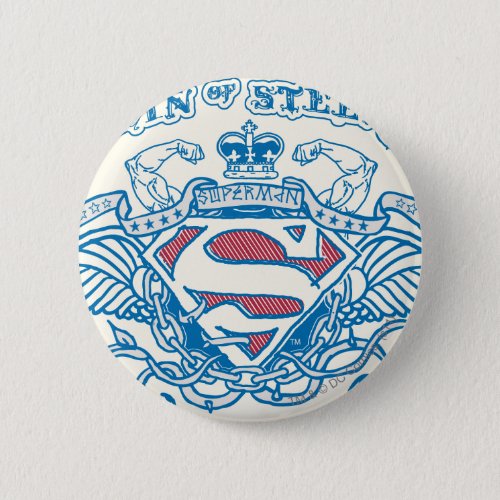 Superman Stylized  Wings and Arms Logo Pinback Button