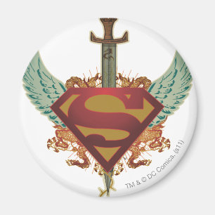 Superman Stylized   Wings Logo Magnet